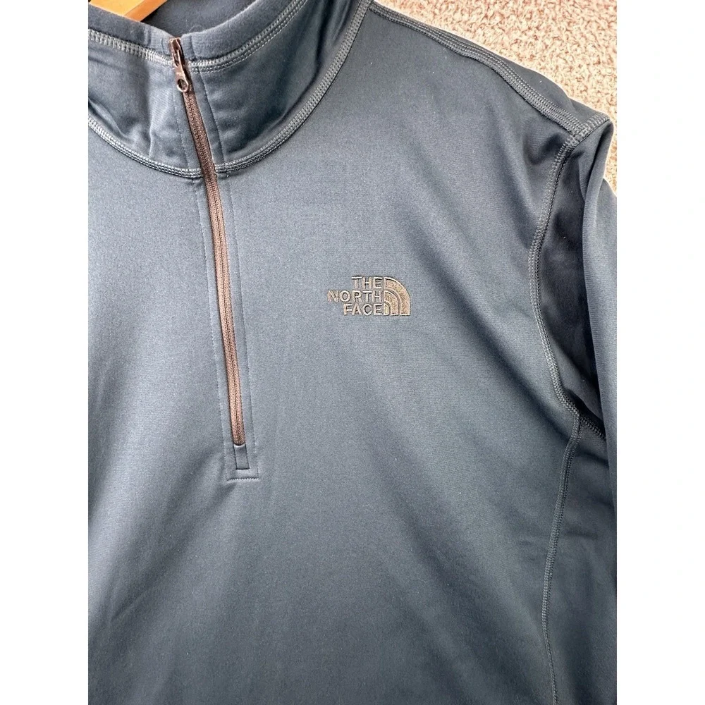 The North Face Tech Glacier Pullover Mens XL Steel Blue 1/4 Zip Fleece Hiking